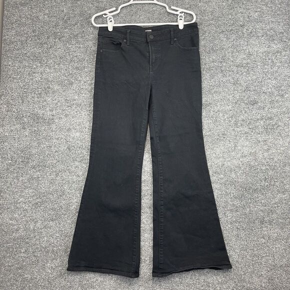 Express Denim - Express Jens Women's SZ 8s 70's Flare Low Rise Black Wide Leg